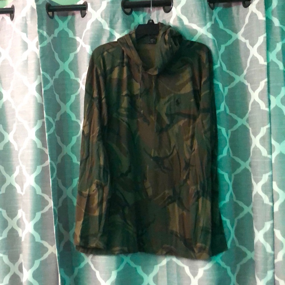 Ralph Lauren Mens Jersey Hooded T-Shirt Camo